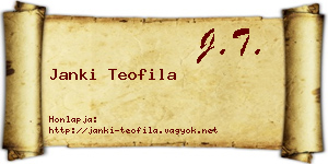 Janki Teofila névjegykártya